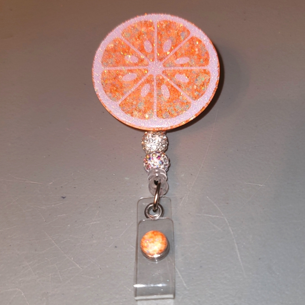 Orange badge reel - 2"